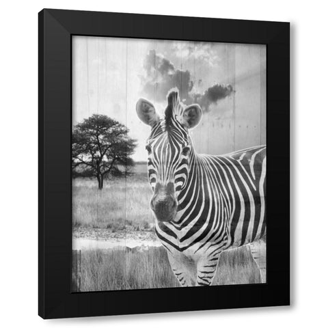 Safari Black Modern Wood Framed Art Print by Lewis, Sheldon