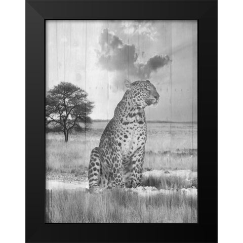 Go Wild Black Modern Wood Framed Art Print by Lewis, Sheldon