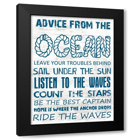 Advice From The Ocean 1 Black Modern Wood Framed Art Print by Lewis, Sheldon