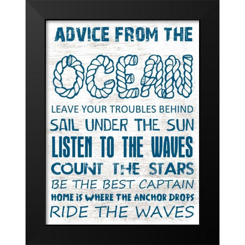 Advice From The Ocean 1 Black Modern Wood Framed Art Print by Lewis, Sheldon