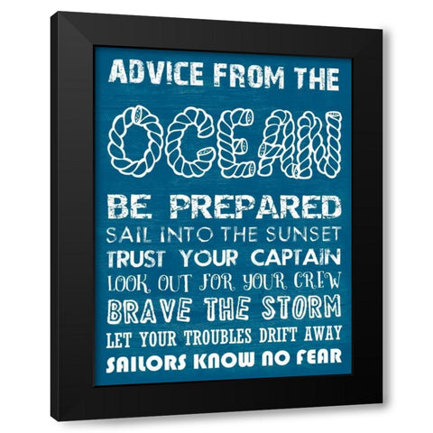 Advice From The Ocean 2 Black Modern Wood Framed Art Print by Lewis, Sheldon
