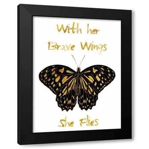 Brave Wings Black Modern Wood Framed Art Print with Double Matting by Lewis, Sheldon
