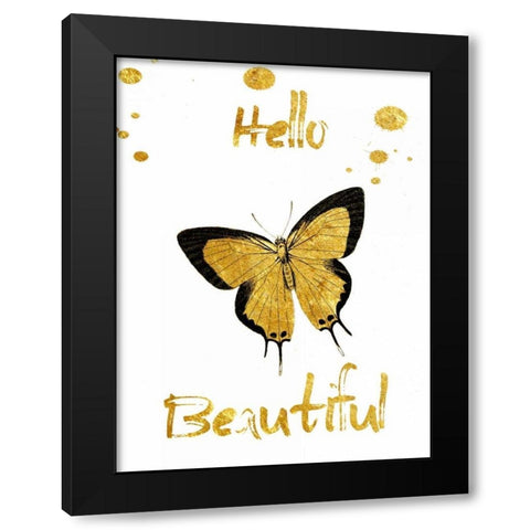 Hello Black Modern Wood Framed Art Print with Double Matting by Lewis, Sheldon