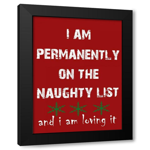 Naughty List Black Modern Wood Framed Art Print by Lewis, Sheldon