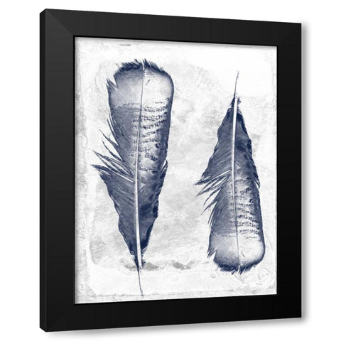 Feather Duo Black Modern Wood Framed Art Print with Double Matting by Lewis, Sheldon