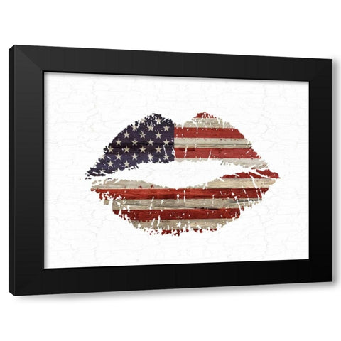 American Kiss Black Modern Wood Framed Art Print by Lewis, Sheldon