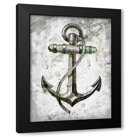 Anchors Away Black Modern Wood Framed Art Print by Lewis, Sheldon
