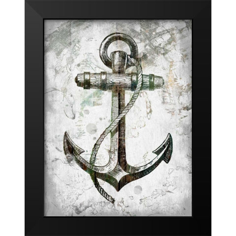 Anchors Away Black Modern Wood Framed Art Print by Lewis, Sheldon