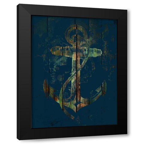 Anchors Away 2 Black Modern Wood Framed Art Print by Lewis, Sheldon