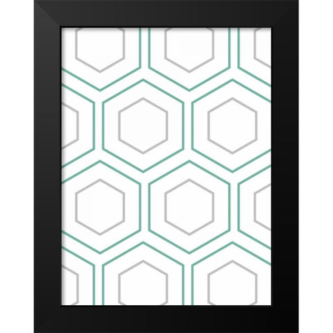 Geo In Teal Black Modern Wood Framed Art Print by Lewis, Sheldon