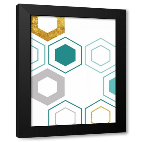 Geo Multi Black Modern Wood Framed Art Print with Double Matting by Lewis, Sheldon