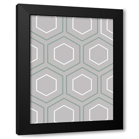 Geo Grey Black Modern Wood Framed Art Print by Lewis, Sheldon