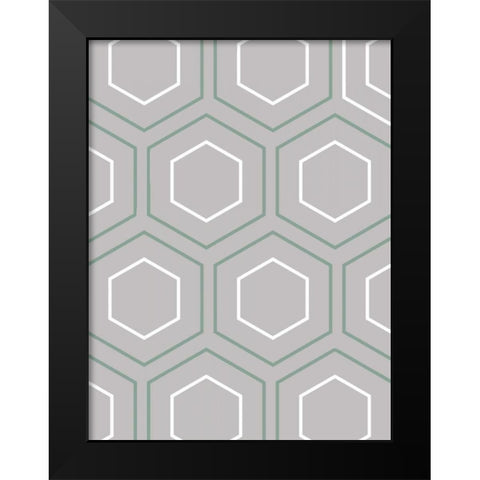 Geo Grey Black Modern Wood Framed Art Print by Lewis, Sheldon