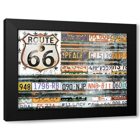 Route 66 America Black Modern Wood Framed Art Print by Lewis, Sheldon