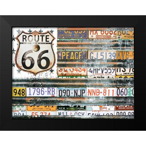 Route 66 America Black Modern Wood Framed Art Print by Lewis, Sheldon