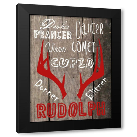 All Of The Other Reindeer Black Modern Wood Framed Art Print with Double Matting by Lewis, Sheldon