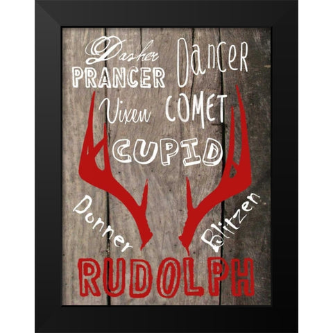 All Of The Other Reindeer Black Modern Wood Framed Art Print by Lewis, Sheldon