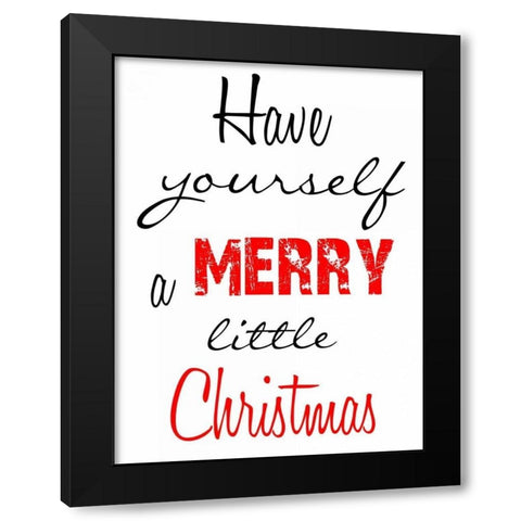 Merry Little Black Modern Wood Framed Art Print with Double Matting by Lewis, Sheldon