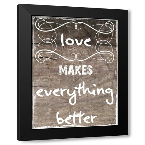 Little Bit More Love Black Modern Wood Framed Art Print by Lewis, Sheldon