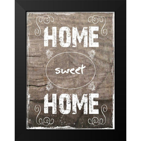 Home Sweet Home Black Modern Wood Framed Art Print by Lewis, Sheldon