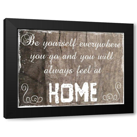 Be At Home Black Modern Wood Framed Art Print by Lewis, Sheldon