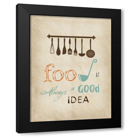 Good Food Black Modern Wood Framed Art Print with Double Matting by Lewis, Sheldon