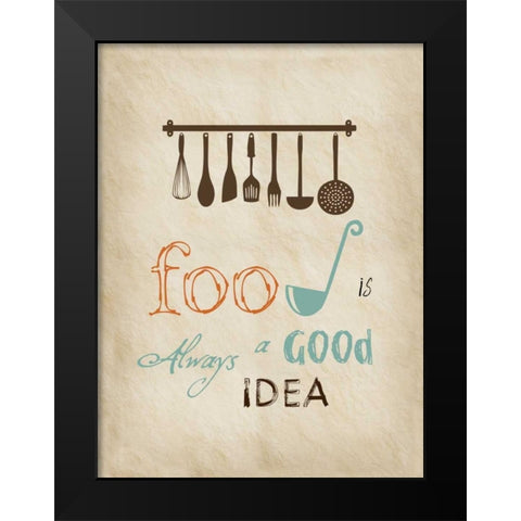 Good Food Black Modern Wood Framed Art Print by Lewis, Sheldon