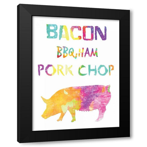 Delicious Pig Black Modern Wood Framed Art Print by Lewis, Sheldon