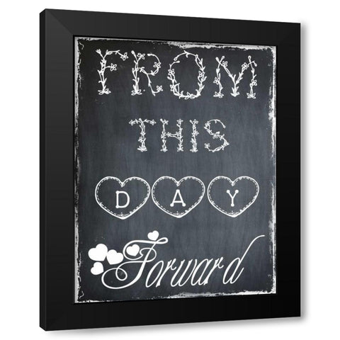 This Day Forward Black Modern Wood Framed Art Print by Lewis, Sheldon
