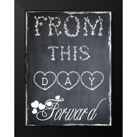 This Day Forward Black Modern Wood Framed Art Print by Lewis, Sheldon