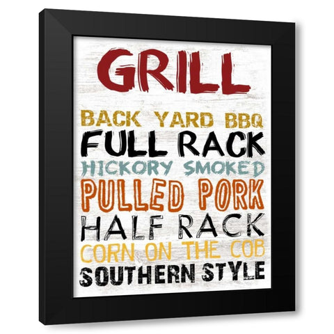 Grill Board Black Modern Wood Framed Art Print with Double Matting by Lewis, Sheldon