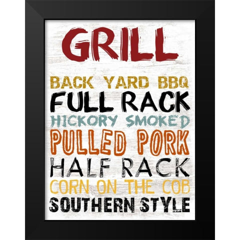 Grill Board Black Modern Wood Framed Art Print by Lewis, Sheldon