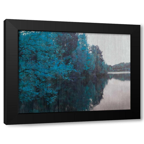 Blue Bayou Black Modern Wood Framed Art Print with Double Matting by Lewis, Sheldon