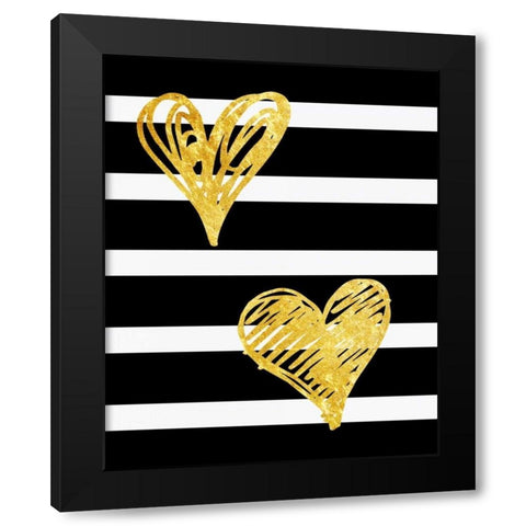 Cupids Heart Black Modern Wood Framed Art Print by Lewis, Sheldon