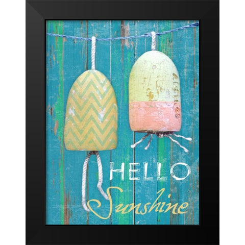 Hello Sunshine Black Modern Wood Framed Art Print by Lewis, Sheldon