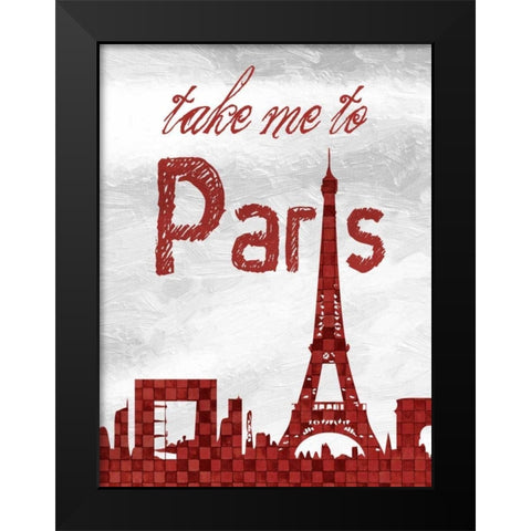 Red Paris Black Modern Wood Framed Art Print by Lewis, Sheldon
