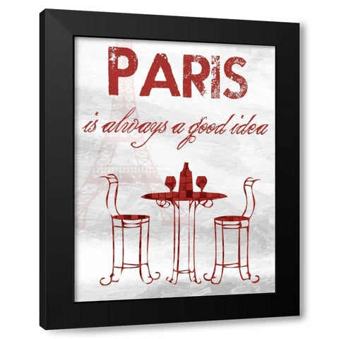 Paris Time Black Modern Wood Framed Art Print with Double Matting by Lewis, Sheldon