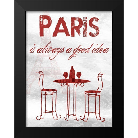Paris Time Black Modern Wood Framed Art Print by Lewis, Sheldon
