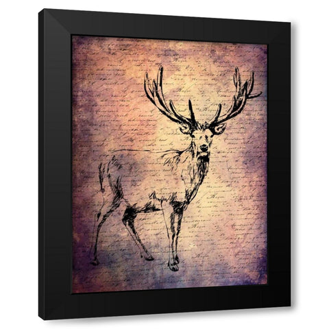 Vintage Lodge Black Modern Wood Framed Art Print with Double Matting by Lewis, Sheldon