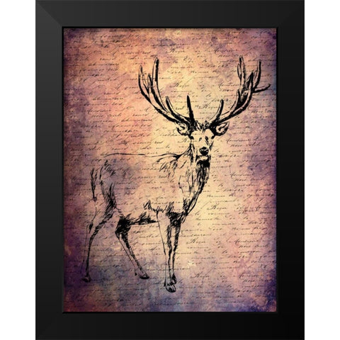 Vintage Lodge Black Modern Wood Framed Art Print by Lewis, Sheldon