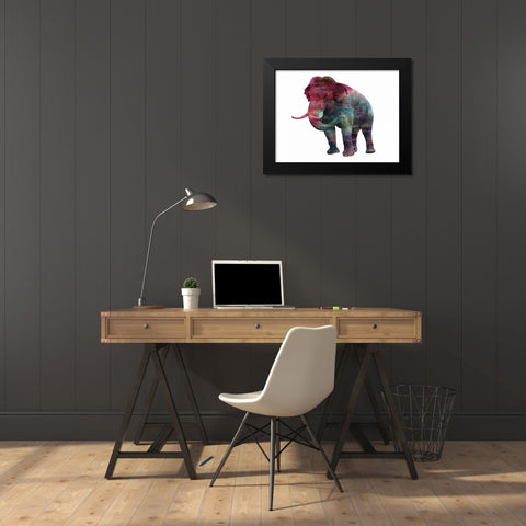 Elephant Memory In Color Black Modern Wood Framed Art Print by Lewis, Sheldon
