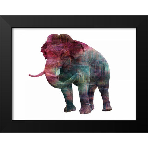Elephant Memory In Color Black Modern Wood Framed Art Print by Lewis, Sheldon