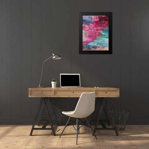 Third Dimensional Color Drift Black Modern Wood Framed Art Print by Lewis, Sheldon