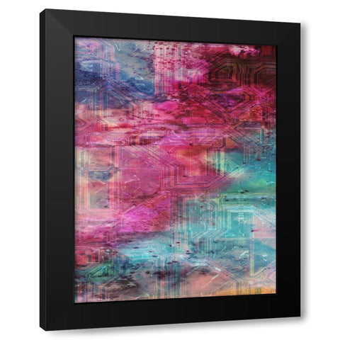 Third Dimensional Color Drift Black Modern Wood Framed Art Print by Lewis, Sheldon