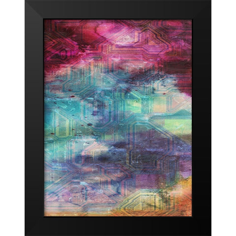Fifth Dimensional Color Drift Black Modern Wood Framed Art Print by Lewis, Sheldon