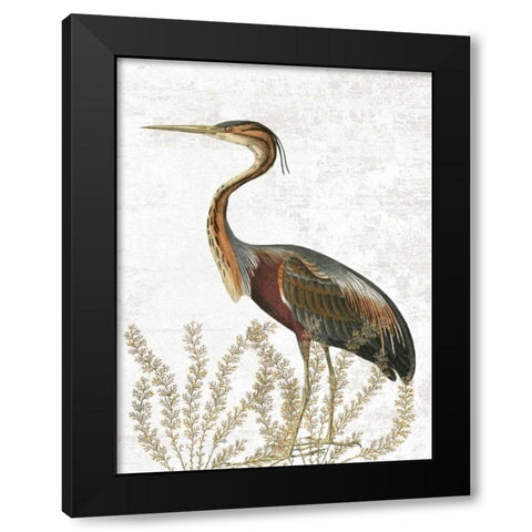 Bird In The Field Black Modern Wood Framed Art Print with Double Matting by Lewis, Sheldon