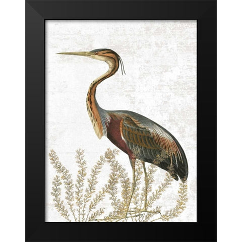 Bird In The Field Black Modern Wood Framed Art Print by Lewis, Sheldon