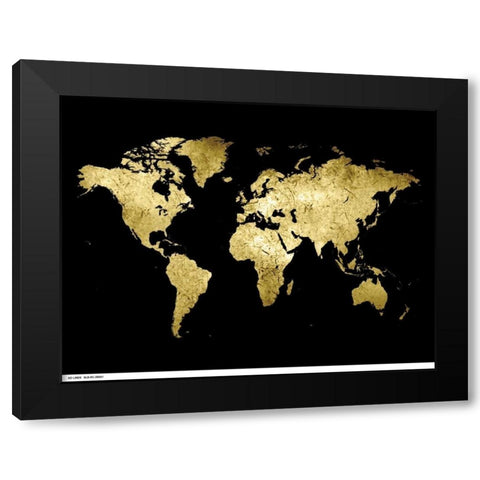 Golden World Black Modern Wood Framed Art Print by Lewis, Sheldon