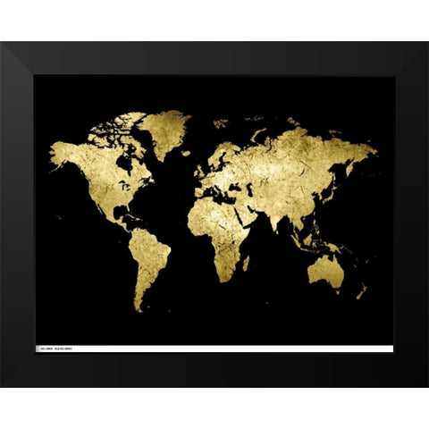 Golden World Black Modern Wood Framed Art Print by Lewis, Sheldon