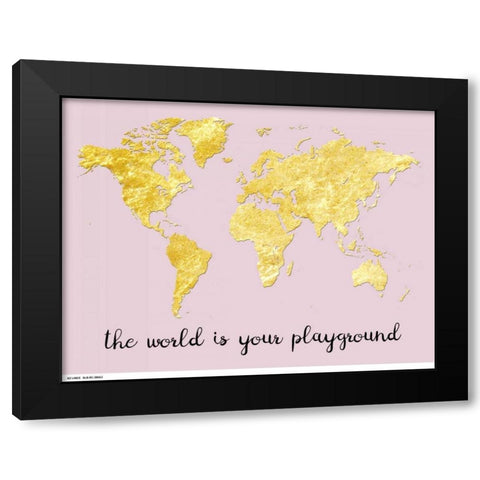 The World is Yours Black Modern Wood Framed Art Print with Double Matting by Lewis, Sheldon